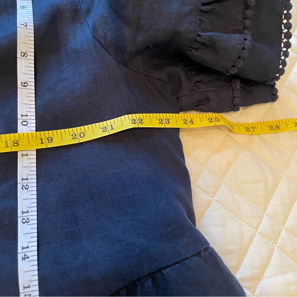 Chico’s Navy Blue Linen Tiered V-Neck Dress Chico’s Size 3 / XL / 16 - Picture 11 of 14